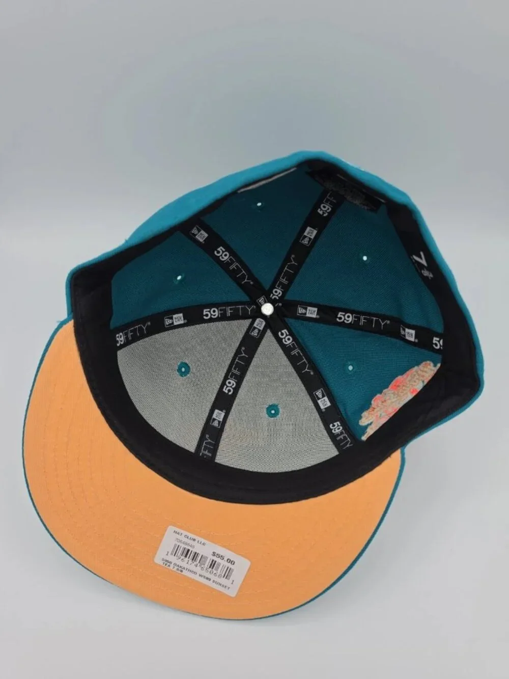 New Era hat club exclusive 7 3/8 Oakland Athletics Badlands Collection Pink Gree